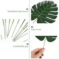 thumbnail image 2 of KAKOWELY 12 hojas artificiales de tortuga de imitación, hojas de monstera falsas con varilla, decoración del hogar, artículos para colgar en la pared (verde, S), 2 of 4