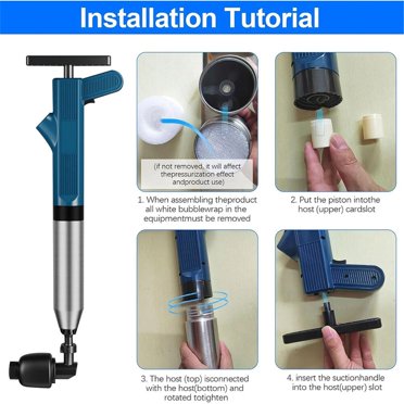 GMingZTong Toilet Plunger, With Real Time Barometer High Pressure Air Jet For Toilet, Kitchen, Bathroom, Etc. Drain Clog Removal Tool With Green Color Appearance., Drain Augers - Canada