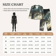 thumbnail image 3 of KLL Space White Horse Print Women's Long Sleeve Pajamas with Pants Sleepwear Loungewear 2 Set-Medium, 3 of 7