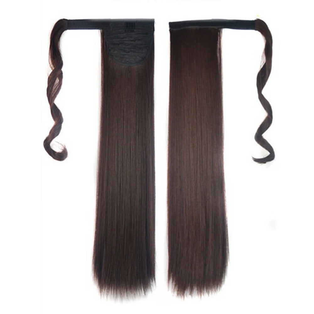 Real New Clip In Human Hair Extension Straight Tail Wrap Around