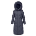 thumbnail image 2 of pxiakgy winter coats for women women's mid-length detachable waist tie thinner overcoming cotton-padded jacket women's padded jacket coat for women grey + xxl, 2 of 7