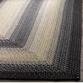 thumbnail image 3 of SAFAVIEH Braided Neville Bordered Machine Washable Reversible Runner Rug, Black/Grey, 2'3" x 16', 3 of 7