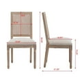 thumbnail image 7 of Dining Chairs Set of 2, French Linen Upholstered Dining Room Chairs with Rattan Fabric Backrest and Carving Solid Wood Leg, Farmhouse Style Accent Chair for Living Room Kitchen, Cream, 7 of 7