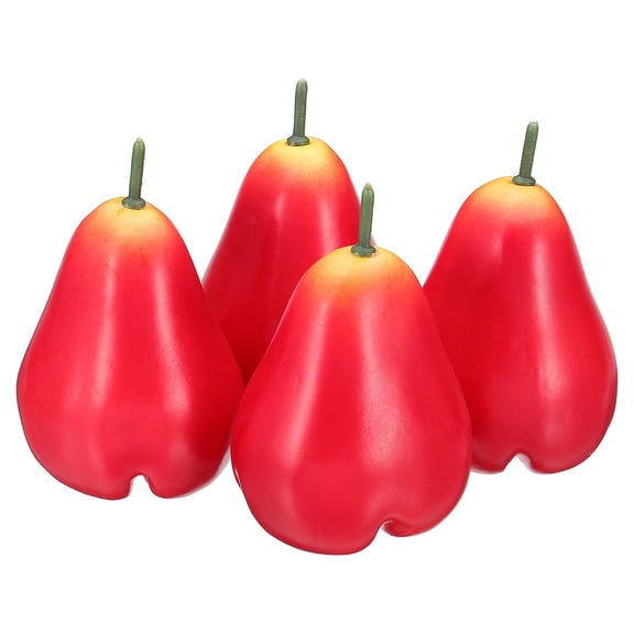 Uxcell 4 Pcs Artificial Wax Apple, Foam Lifelike Fake Fruit Model Syzygium