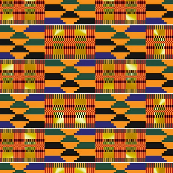 David Textiles Akan Tapestry Orange 100% Cotton Fabric by The Yard