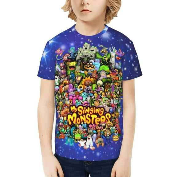 My Singing Monsters Kids T-Shirt 3d Printed Graphic T-Shirts Boys And Girls Short Sleeve Shirts For Youth Kids X-Small