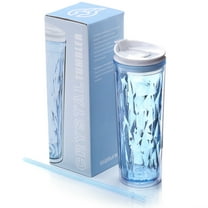 Cupture Crystal Click & Seal Shake Tumbler Cup for Hot or Cold Drinks - 22 oz (Blue Sapphire)