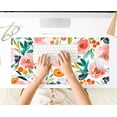 thumbnail image 5 of Watercolor Flower Mouse Pads Large Desk Pad Protector Gaming Mousepad for Wireless Mouse XXL Extended Mouse Pad with Stitched Edge Keyboard Mousepad for Computer Laptop Pc 31.5x15.75 in, 5 of 6
