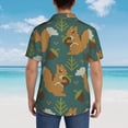 thumbnail image 6 of Daiia Knitted Woodland Squirrel Hawaiian Shirt for Men Gentle Cotton Regular Short Sleeve Casual-X-Large, 6 of 9