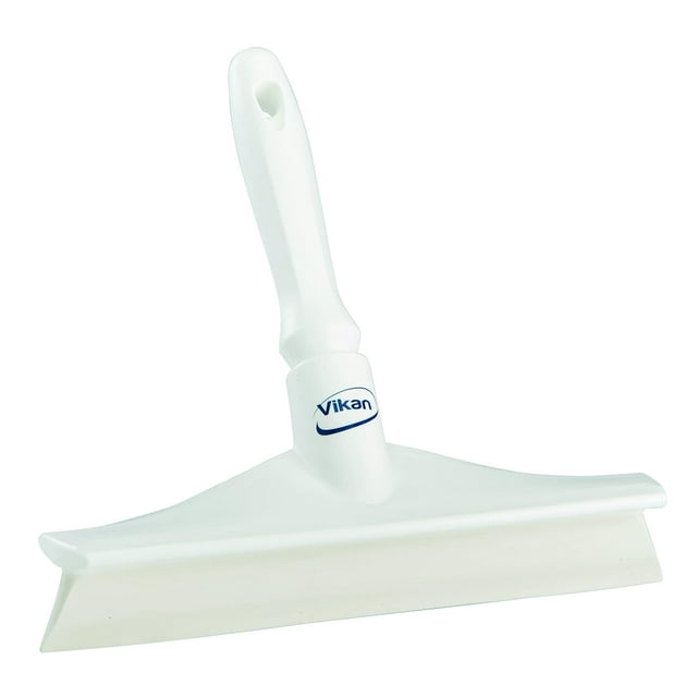 Vikan 71255 Rubber Polypropylene Frame Bench Single Blade Squeegee, 10", White
