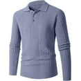 thumbnail image 2 of NTACZA Gray Men's Sweater Button Up Long Sleeve Cable Knit Polos Solid Pullover Classic Fit Sweaters Men's Jumper 3XL, 2 of 9
