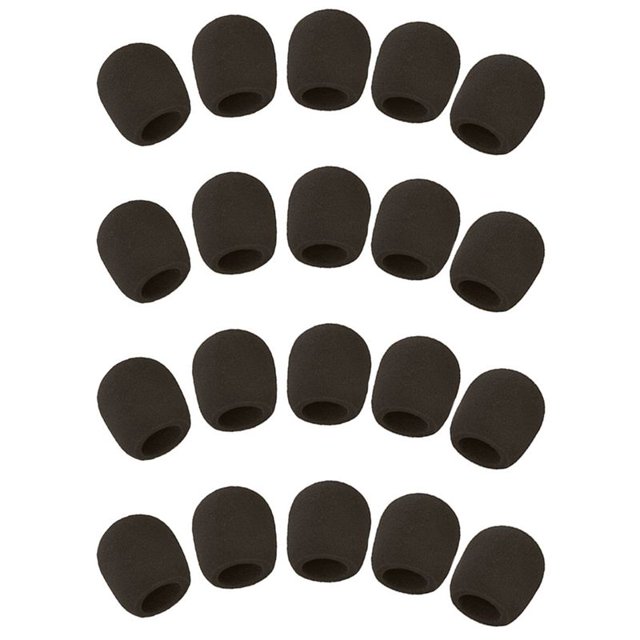 Cubierta de Espuma de Esponja de Bola de Microfono (Juego de 20, Negro)
