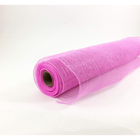 Poly Decor Deco Mesh Fabric Roll Metallic Poly Pink Metalic Pink Line 20" X 10 Yards (30 Feet)