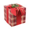 thumbnail image 2 of Northlight 15" Red Plaid Gift Box with Pine Bow Christmas Tabletop Decor, 2 of 2