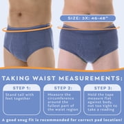Wearever Mens Incontinence Underwear Open Fly Washable Briefs, Super Absorbency Single Pair