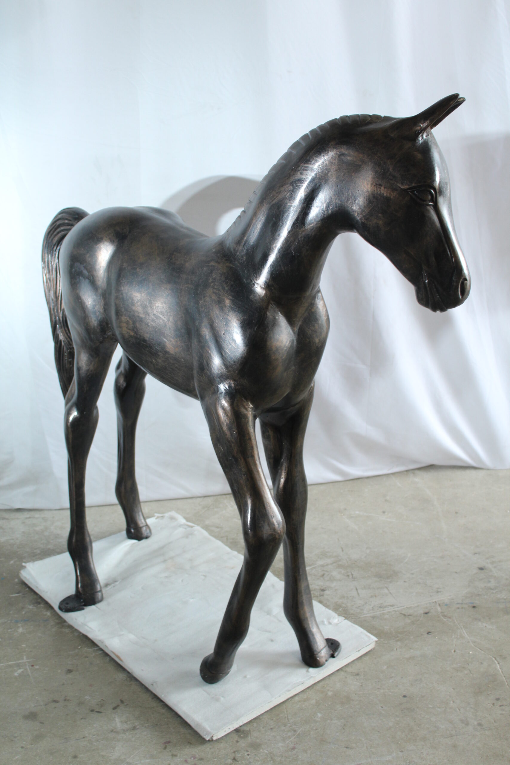 Nifao Life Size Aluminum Arabian Colt Horse Statue for Decoration – Garden Outdoor Decor Sculpture, 50"L x 15"W x 52"H