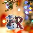 thumbnail image 3 of Horivan 2 Packs Snowman Letter Ornaments Personalized Christmas Decorations Waterproof Acrylic Hanging Pendants for Tree Home Party Holiday Gift, 3 of 6