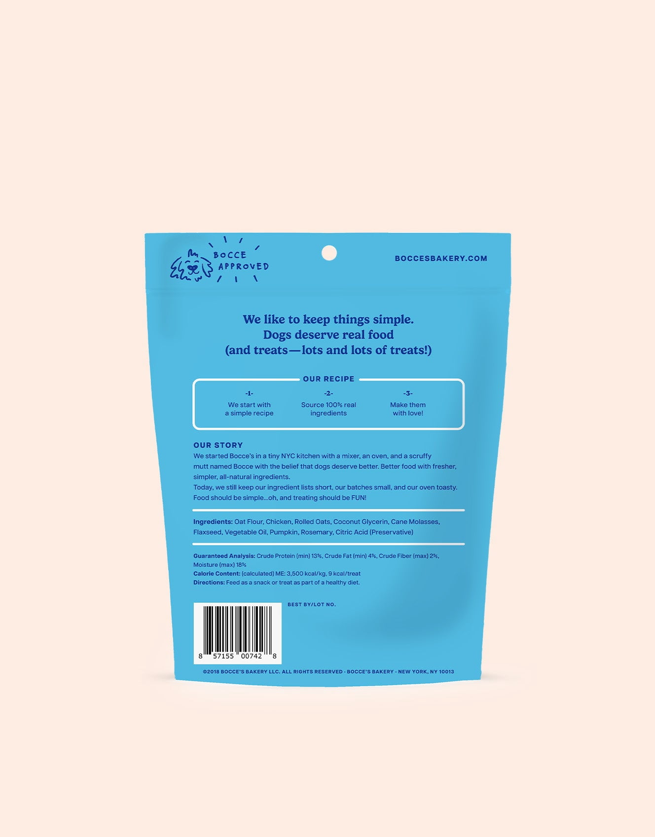 (Pack Of 12) Bocces Bakery Dog Treat Soft Chicken 6 Oz