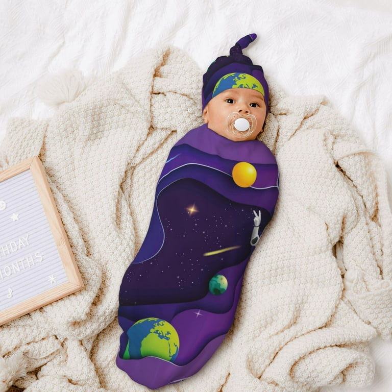 Lukts Newborn Receiving Blanket Headband Set Astronaut On Mission In Outer Space Print Baby Swaddle Receiving Blankets Walmart