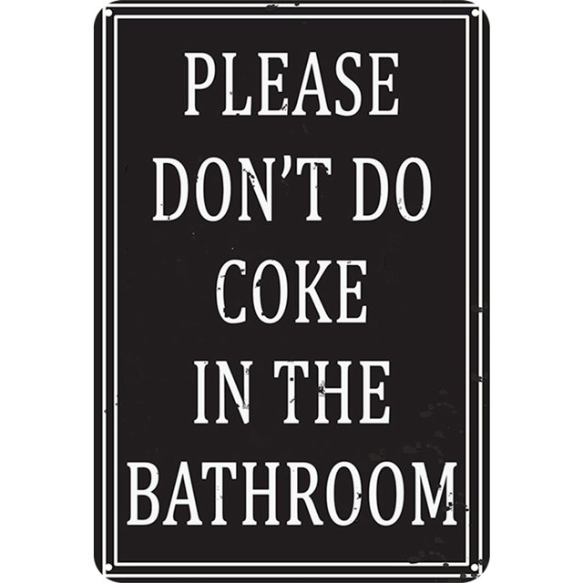 Placa Metal Vintage para Baño Pintura Hierro Rectangular Del Pared 30x40cm