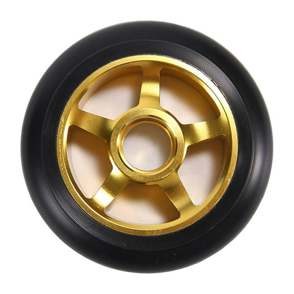 100mm Pro Scooter Wheels with Bearings Aluminum Alloy Wheel Hub High Elasticity Yellow