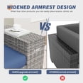 thumbnail image 4 of ELPOSUN Outdoor Sectional Furniture Set 6-Piece Gray Rattan Wicker Conversation Sofa Set with Glass Top Table and Thick Cushion,Blue Cushions, 4 of 8