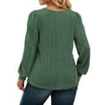 thumbnail image 2 of NISVIYA Women Tunic Tops Square Neck Blouse Long Puff Sleeves Shirts Loose Fit Sweater Casual Tops Fall Fashion, 2 of 5
