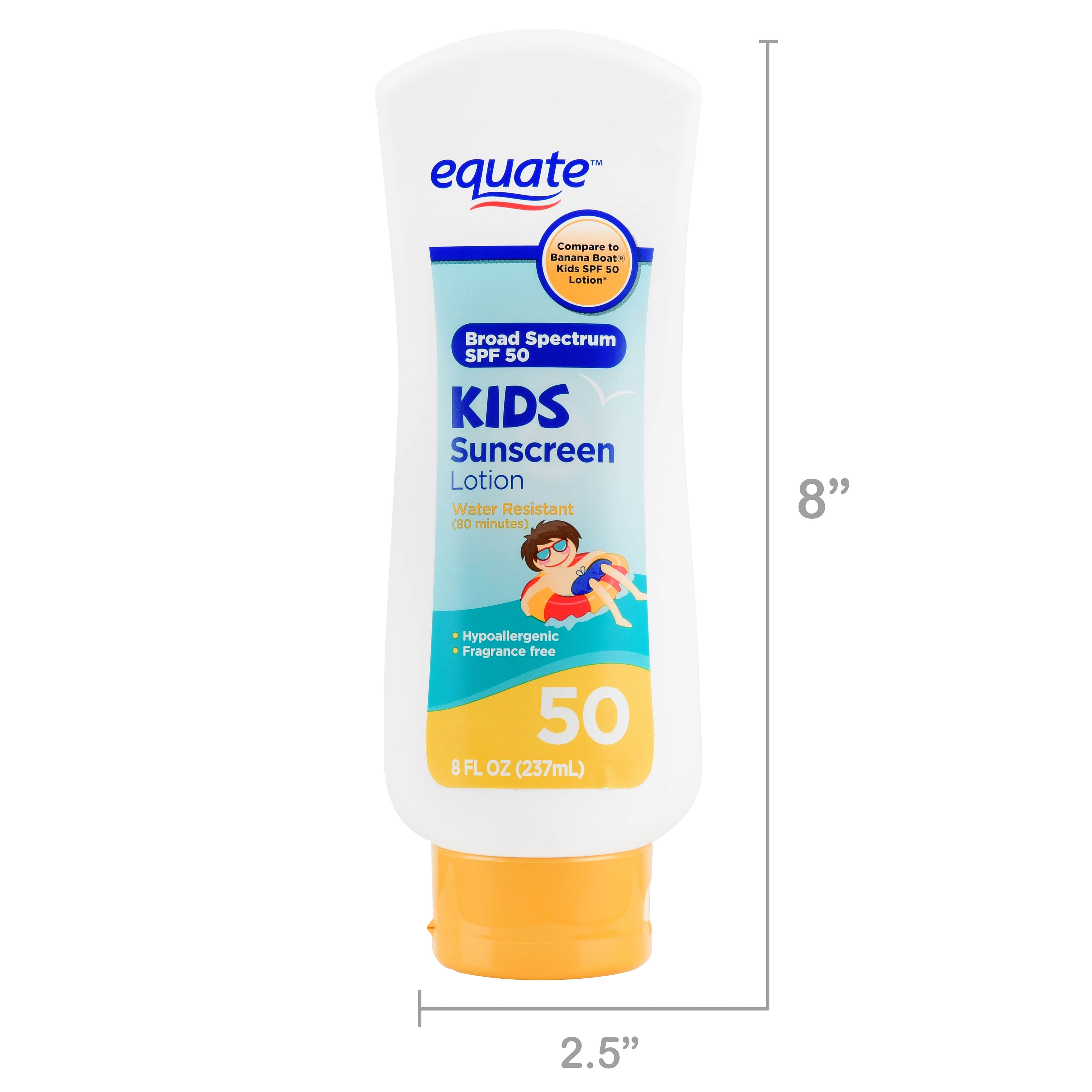 Equate Kids Sunscreen Lotion, SPF 50, 8 