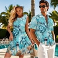 thumbnail image 3 of Jeiento Sea Turtle Matching Beach Outfits for Couples Mens Beach Shirts Summer Dresses for Women 2026 Hawaiian Shirt for Men Round Neck Tiered Short, 3 of 6