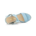 thumbnail image 4 of BLISSFUL STEP Women's Shoes Espadrille Wedge Slingback Crisscross Sandals Sky Blue 10, 4 of 7