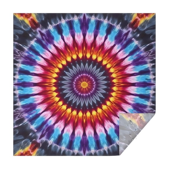 Colorful Rainbow Tie Dye Spiral Pattern Square Tablecloth,Waterproof Square Table Cover,Wipeable Spillproof Washable Table Cover for Home Kitchen Party Decor 42"X42"(107x107cm)
