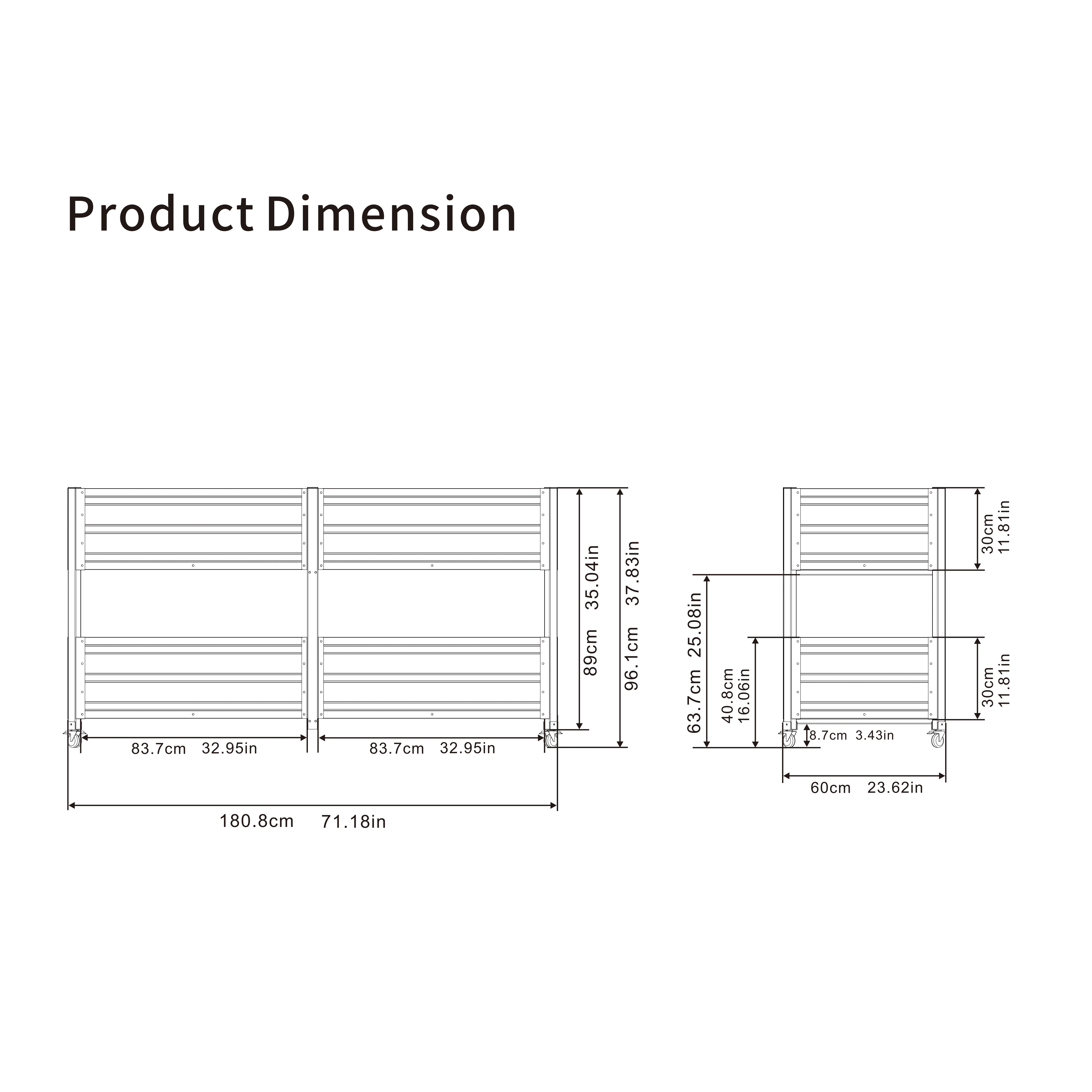 Mintazer 2-Tier Elevated Metal Raised Garden Bed with Lockable Wheels, 2-Layer Raised Planter Box for Backyard Patio Balcony Greenhouse, Green