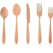 40-Piece Stainless Steel Flatware Set, Cutlery Utensil Dinnerware for 4, Rose Gold Mirror Polished