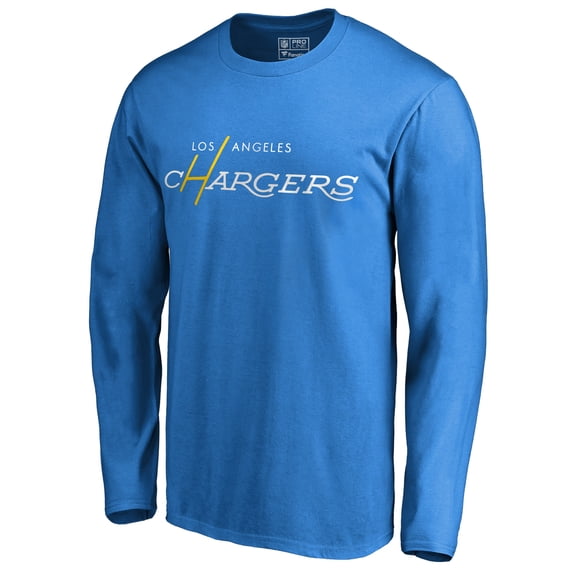 Men's Powder Blue Los Angeles Chargers Multi Color Vintage Logo Long Sleeve T-Shirt