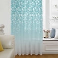thumbnail image 6 of Weeping Flowers Sheer Curtains 45 Inches Long, Teal Ombre Spring Floral Botanical Art Light Filering Curtains, Breathable Simi Curtain Privacy Drapes for Kitchen Bathroom Small Window Treatment, 6 of 9