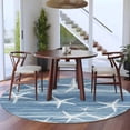 thumbnail image 4 of Round Area Rugs Collection 8 Ft, Blue Coastal Non-Slip Residential Carpet, Summer Ocean Waves Ombre Sea Starfish Indoor Crawling Mats Runner Rugs for Living Room/Dining Room/Bedroom, 4 of 9