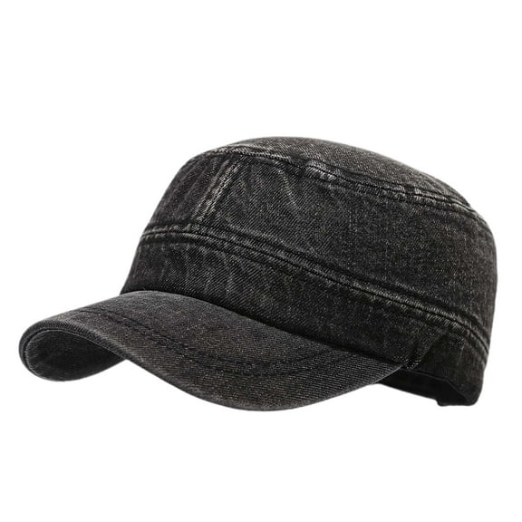 Ttongbb Hats Retro Distressed Denim Cadet Solid Plain Short Visor Unisex Adjustable Caps Outdoor Sports Sun Hiking Headwear