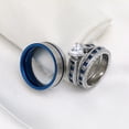 thumbnail image 5 of His and Her Matching Rings White AND Blue Couple Rings CZ Wedding Ring Sets Wedding Band, 5 of 7