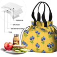 thumbnail image 4 of Pioneer Flower Floral Print Pattern Drawstring Insulated Lunch Bag for Women, Stain-Resistant Large Lunch Tote with Multi-Pockets for Work Office, 4 of 6