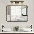 thumbnail image 3 of Kira Home Sebastian 23" 3-Light Industrial Farmhouse Vanity / Bathroom Light + Clear Globe Glass Shades, Smoked Birch, 3 of 7