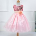 thumbnail image 4 of Kids Girls Flower Lace Wedding Bridesmaid Party Grown Princess Dress, 3-10Y, 4 of 5