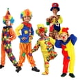 thumbnail image 2 of Disfraz de payaso de circo para niños, mono con peluca, ropa de actuación para niños, peluca, mono de fiesta de cumpleaños para bebés, disfraz de Halloween, 2 of 5