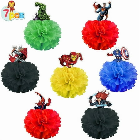 7Psc Spider Man birthday party supplies, honeycomb center decorations, party decorations, double-sided desktop decorations, center decorations for parties