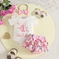 thumbnail image 2 of KPOPLK 3 Piece Set Infant Baby Girl Summer Clothes Romper Ribbed Button Front Bodysuit Skirt Bloomers Cotton Headband(0-3 Months,Pink), 2 of 8