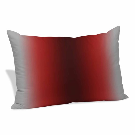 Dark Red Grey Black Ombre Pillow Covers, Linen Long Throw Pillow Case, Farmhouse Gradient Minimalist Holiday Pillow Protector Decorative Cushion Cover for Living Room/Bedroom 20" x 30"