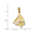 thumbnail image 2 of Finejewelers 14k Yellow Gold Satin Bright Cut Sailboat Charm, 2 of 2