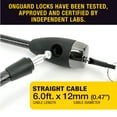 OnGuard 6Foot Straight Hardened Security Steel Cable Key Bike Lock