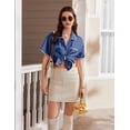 thumbnail image 4 of EKOUAER Silk Pajamas for Women Set Satin Two Piece Pjs Sets Ric Rac Trim Contrast Loungewear, 4 of 6