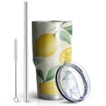thumbnail image 2 of 30oz Lemon Tumblers Stainless Steel Tumbler with Lid and Straw,Vacuum Insulated Double Wall Travel Tumbler Cups Mug with Cleaning Brush for Coffee,Tea, 2 of 7