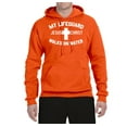 thumbnail image 2 of My Lifeguard Walks on Water Jesus Christ Bible | Mens Inspirational/Christian Hooded Sweatshirt Graphic Hoodie, Orange, 3XL, 2 of 3
